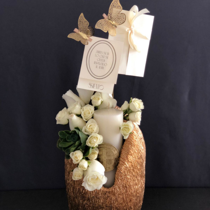 FLORERO DORADO GRANDE