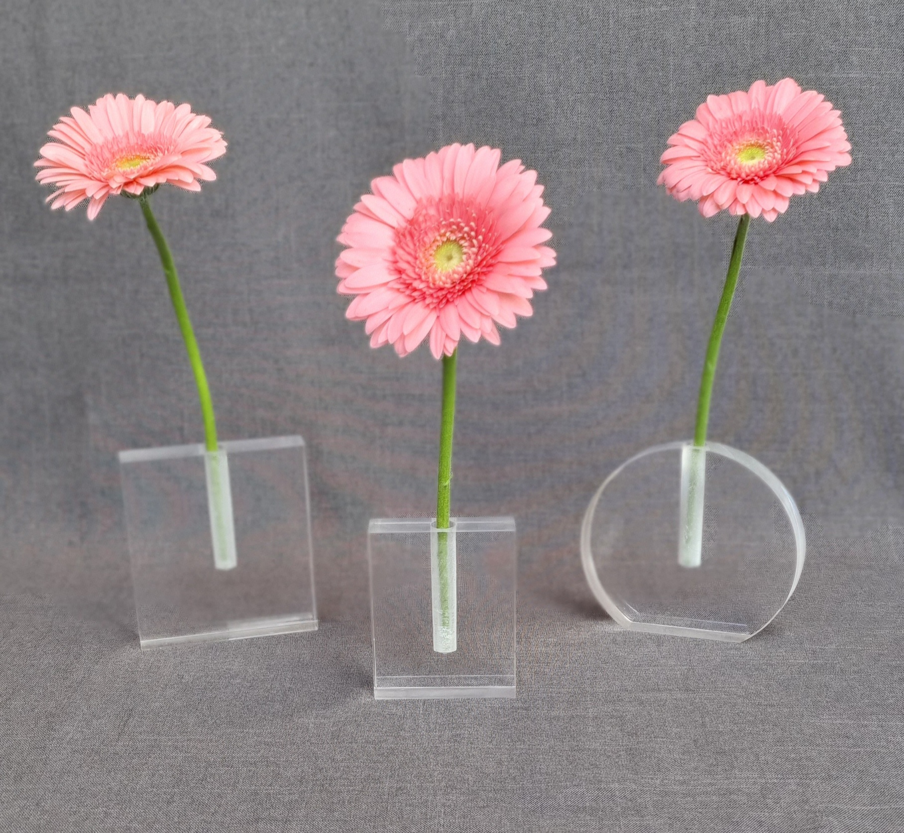 FLORERO DE ACRILICO REDONDO PARA UNA FLOR