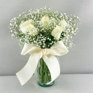 ARREGLO DE ROSAS BLANCAS CHICAS