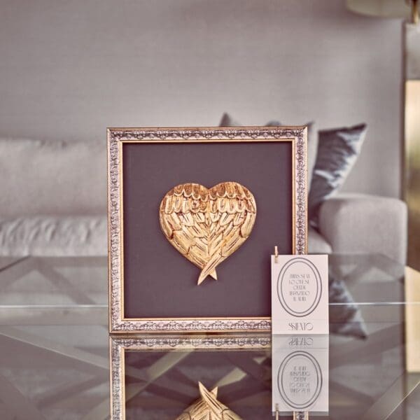 CORAZÓN DE ÁNGEL DORADO Y PLATEADO - Imagen 2