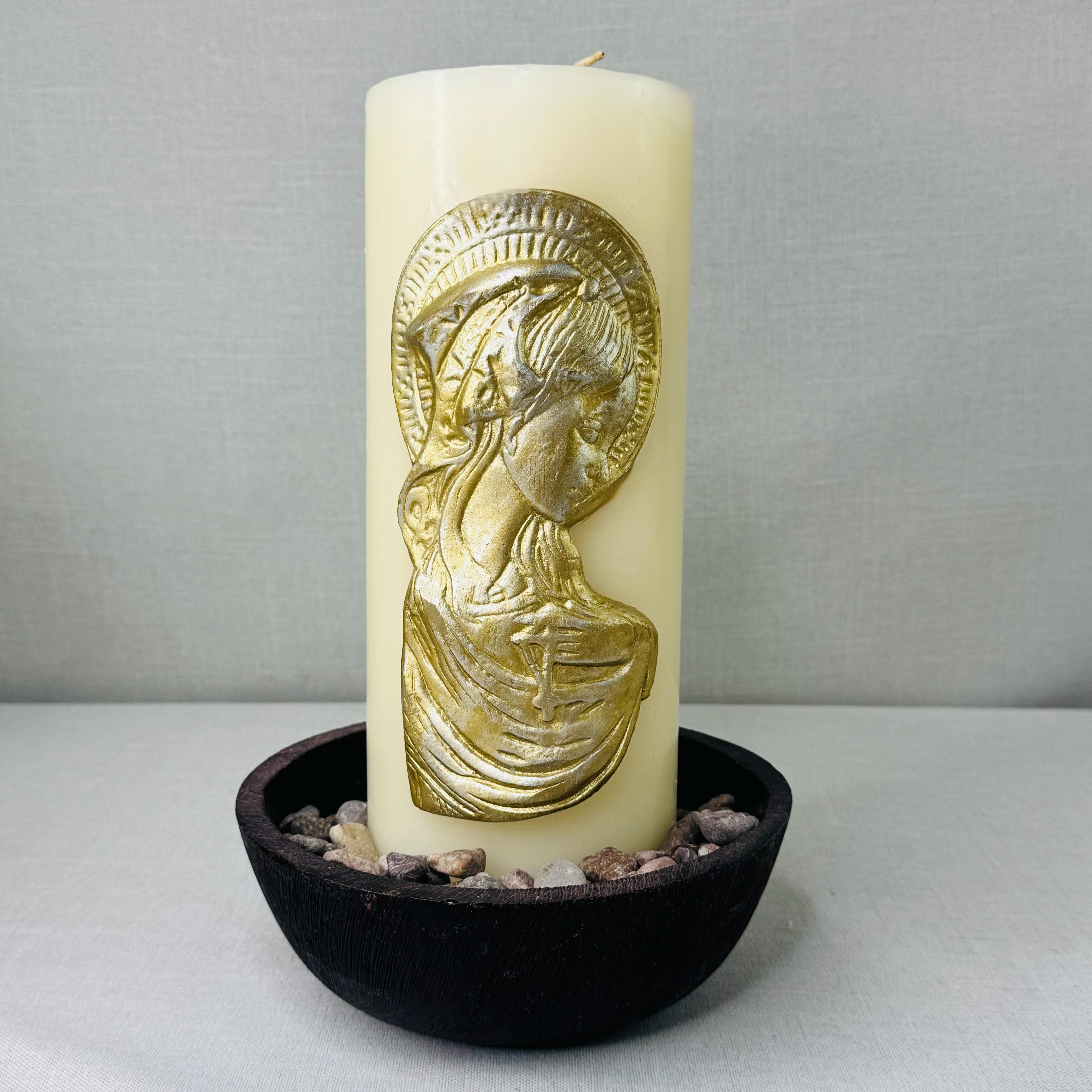 BOWL GRIS Y CAFÉ CON CIRIO