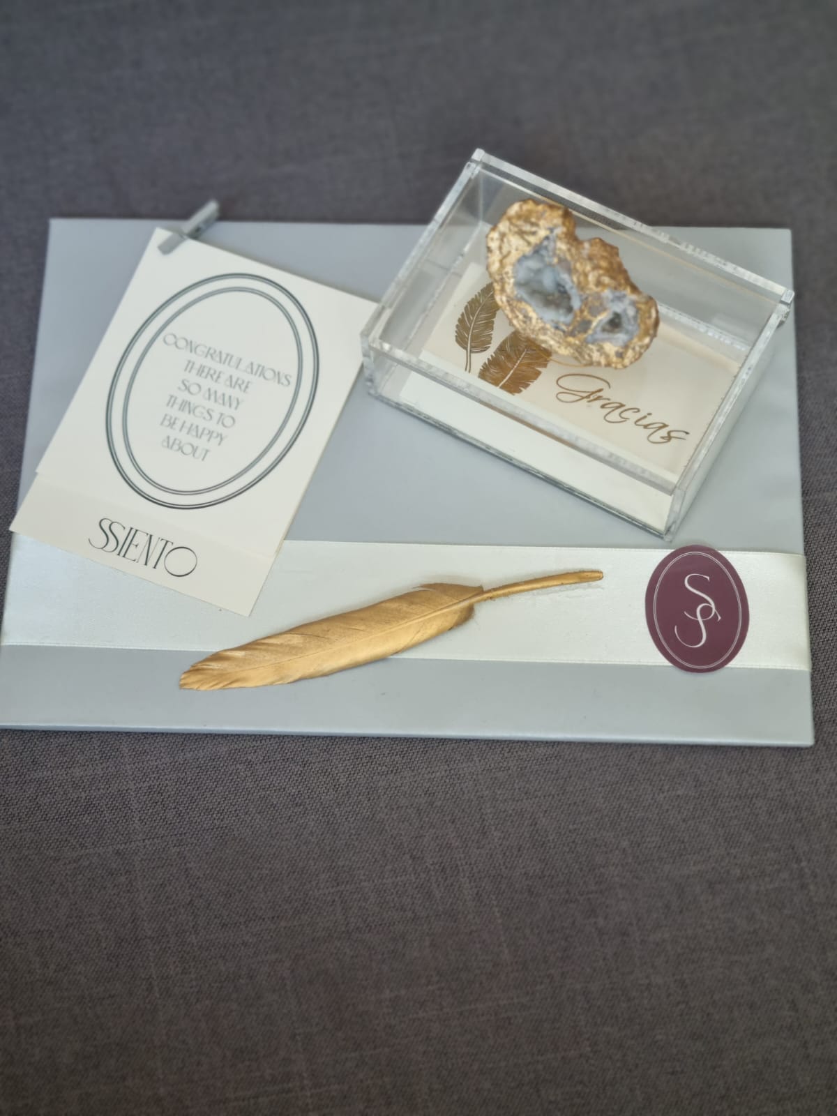 TARJETERO ACRÍLICO CON PIEDRA NATURAL - Imagen 4