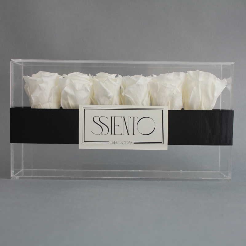 ROSAS BLANCAS PRESERVADAS EN CAJA DE ACRÍLICO - Imagen 4