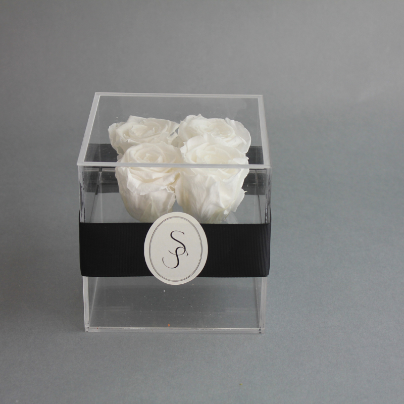 ROSAS BLANCAS PRESERVADAS EN CAJA DE ACRÍLICO - Imagen 3