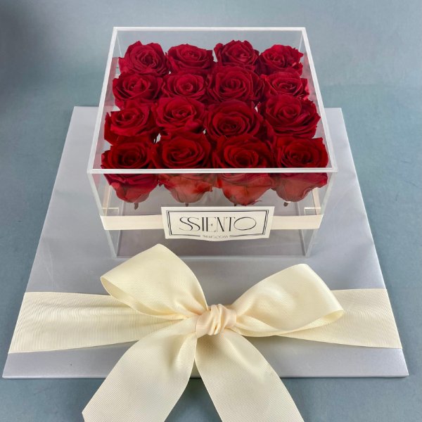 ROSAS ROJAS PRESERVADAS EN CAJA DE ACRÍLICO - Imagen 2
