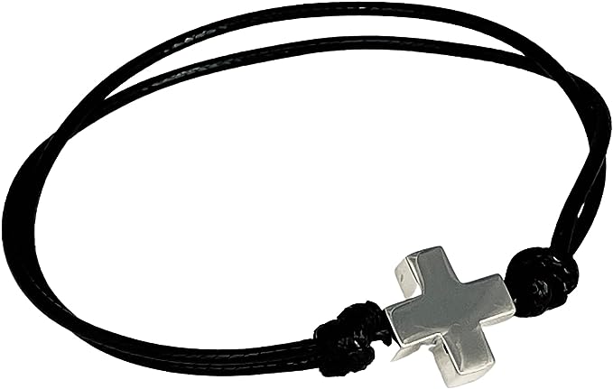 Pulsera cruz suiza hilo encerado ajustable - Imagen 2