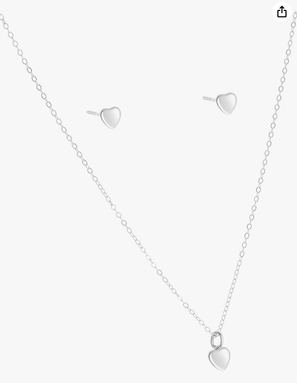 Juego de aretes y dije de plata de corazón - Imagen 3