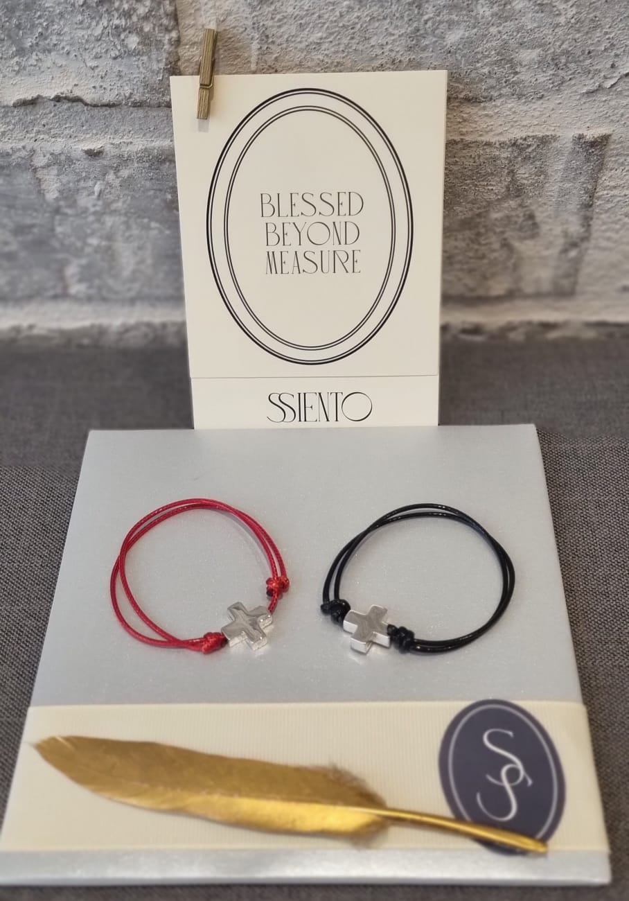 Pulsera cruz suiza hilo encerado ajustable