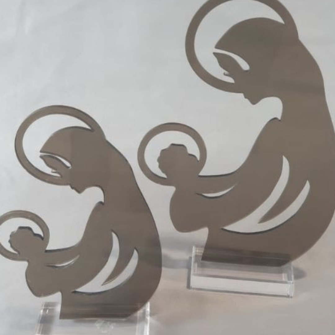 VIRGEN DE ACRÍLICO CON NIÑO EN BRAZOS - Imagen 2