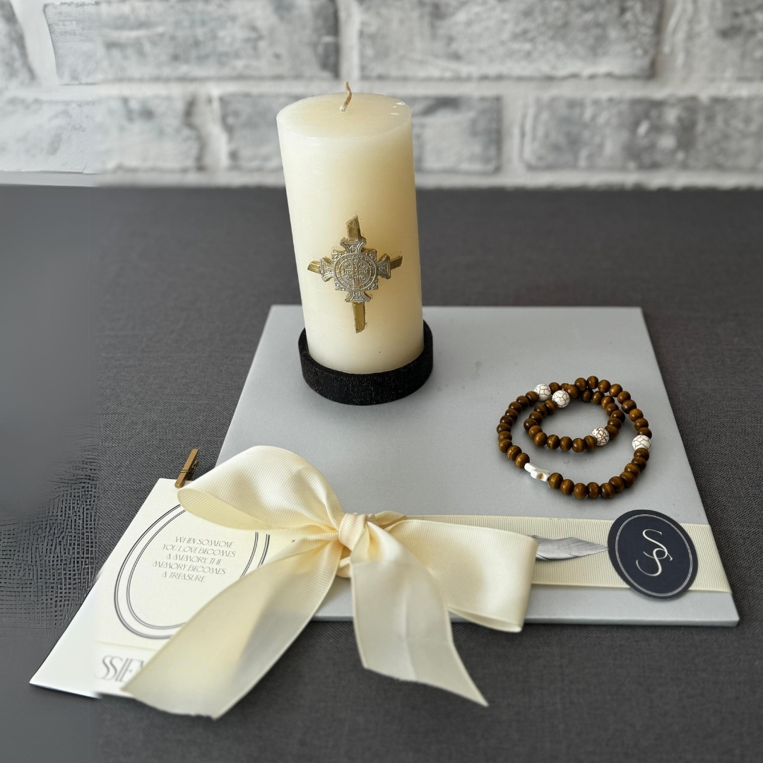 CIRIO CON ROSARIO DE TIERRA SANTA