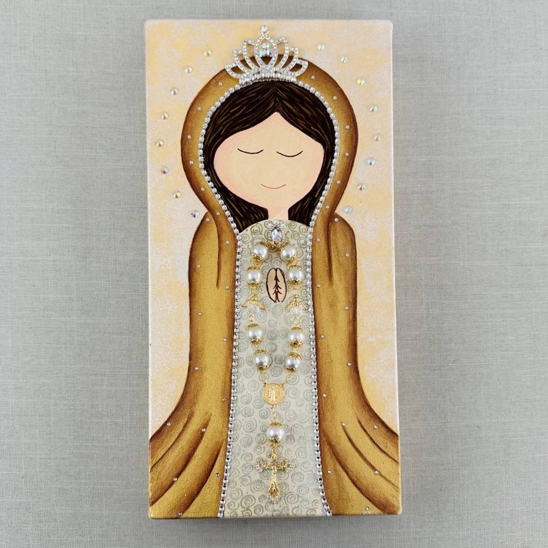 CUADRO DE VIRGEN CON ROSARIO - Imagen 2